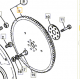 Gear flywheel ring for ISUZU engine 4JG1 in JCB model 02/800265