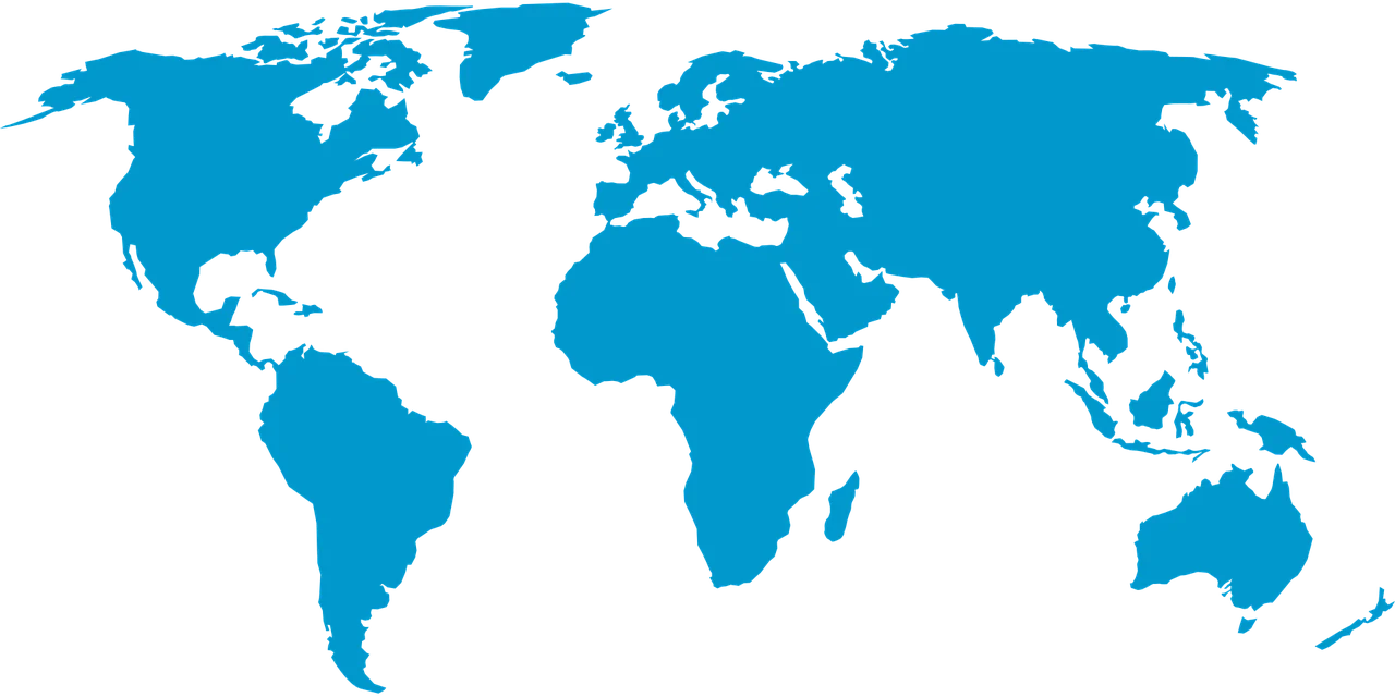 simplified world map